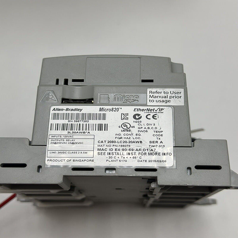 2080-LC20-20AWB | Allen-Bradley Micro 820 PLC