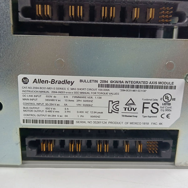 ゼオン　M-209 Allen-Bradley 2094-BC01-M01-S 460V 3.9kW Kinetix 6000 Axis Module