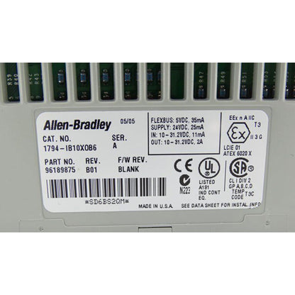 1794-IB10XOB6 Allen-Bradley | Flex 10 Input 6 Output Digital Module