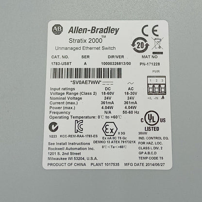 1783-US8T Allen-Bradley | Stratix 2000 8T Port Unmanaged Switch