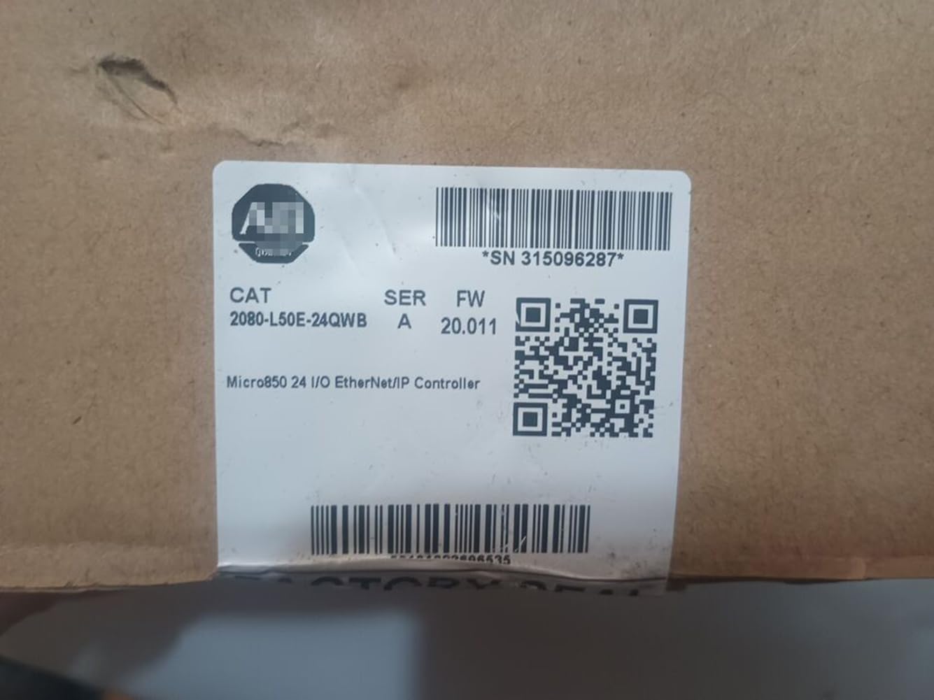 2080-L50E-24QWB | Allen-Bradley Micro850 24 I/O EtherNet/IP Controller